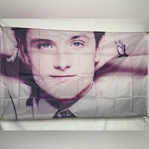 Josh Hutcherson Banner Tapestry (polyester) 5x3Ft. With 4 Grommets